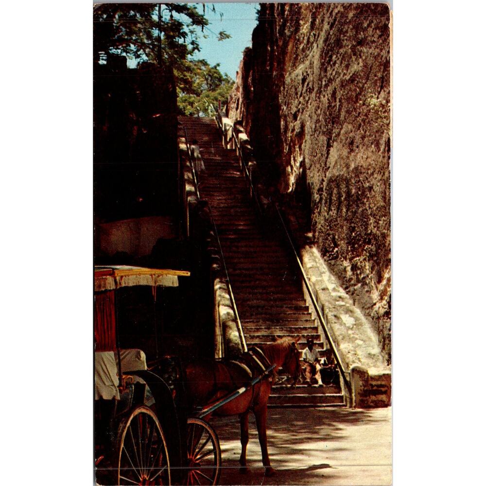 The Queen's Staircase Out of Solid Limestone 1957 Vintage Postcard SP17-15